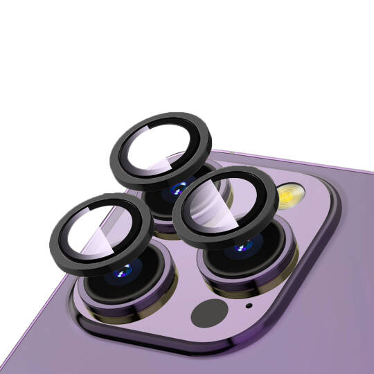 Apple iPhone 12 Pro Max Zore CL-12 Premium Safir Parmak İzi Bırakmayan Anti-Reflective Kamera Lens Koruyucu Siyah