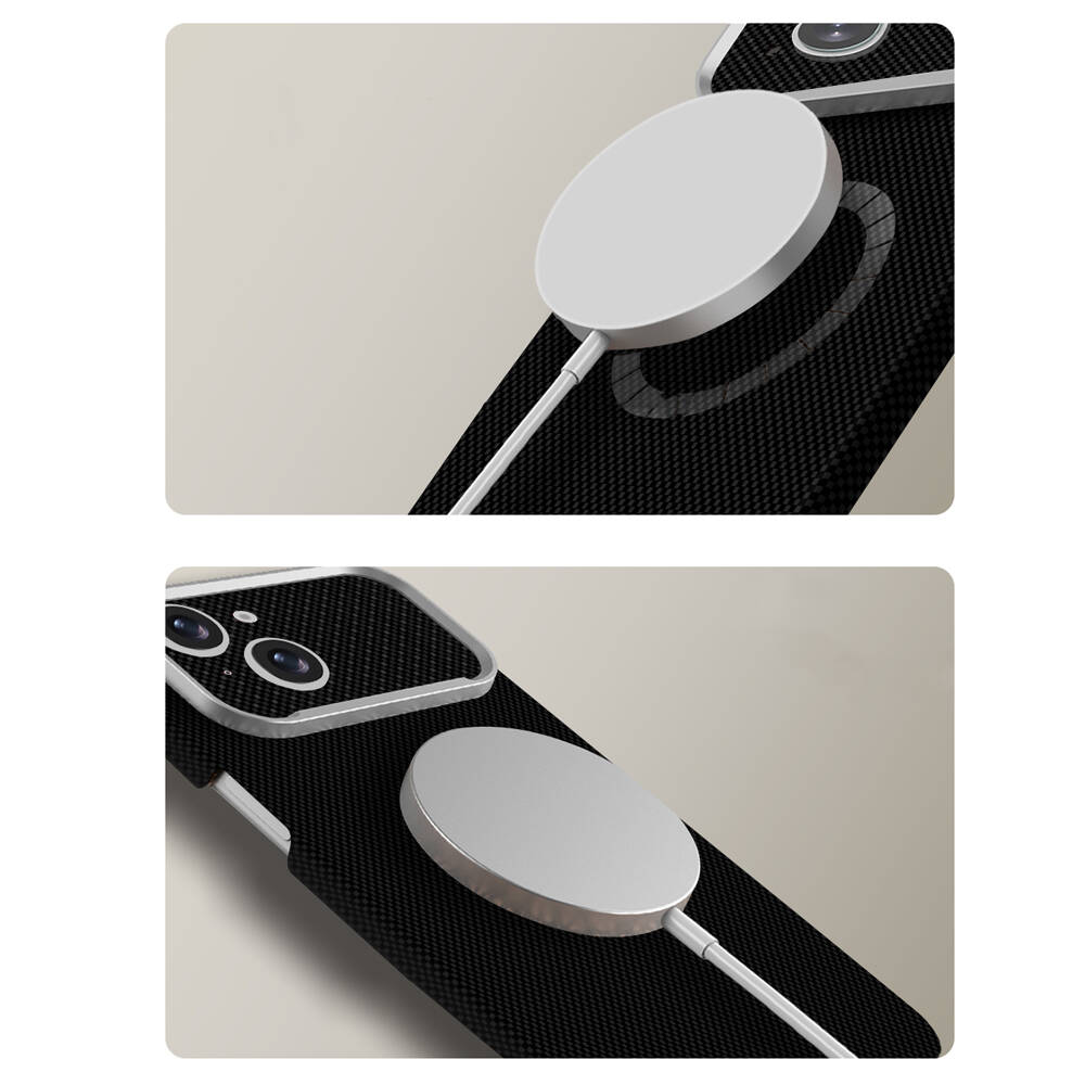 Apple iPhone 13 Kılıf M-Safe Şarj Özellikli Zore Paris Zerre Sert PC Kapak - 12