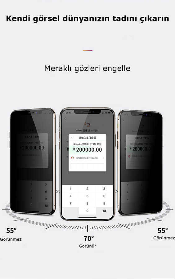 Apple iPhone 13 Mini Zore Kor Privacy Cam Ekran Koruyucu - 6