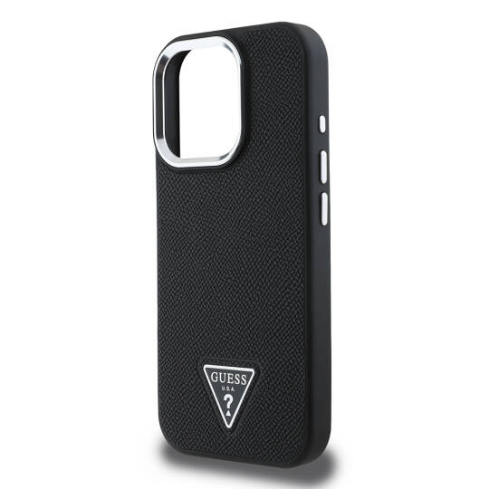 Apple iPhone 13 Pro Max Kılıf Guess Orjinal Lisanslı M-safe Şarj Özellikli Grained Triangle Kapak - 8