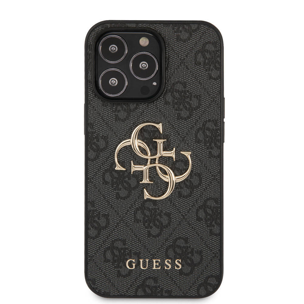 Apple iPhone 13 Pro Max Kılıf Guess Orjinal Lisanslı PU Deri 4G Desenli Metal Büyük 4G ve Yazı Logolu Kapak - 14