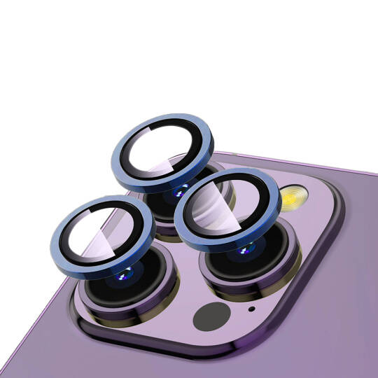 Apple iPhone 13 Pro Max Zore CL-12 Premium Safir Parmak İzi Bırakmayan Anti-Reflective Kamera Lens Koruyucu Mavi