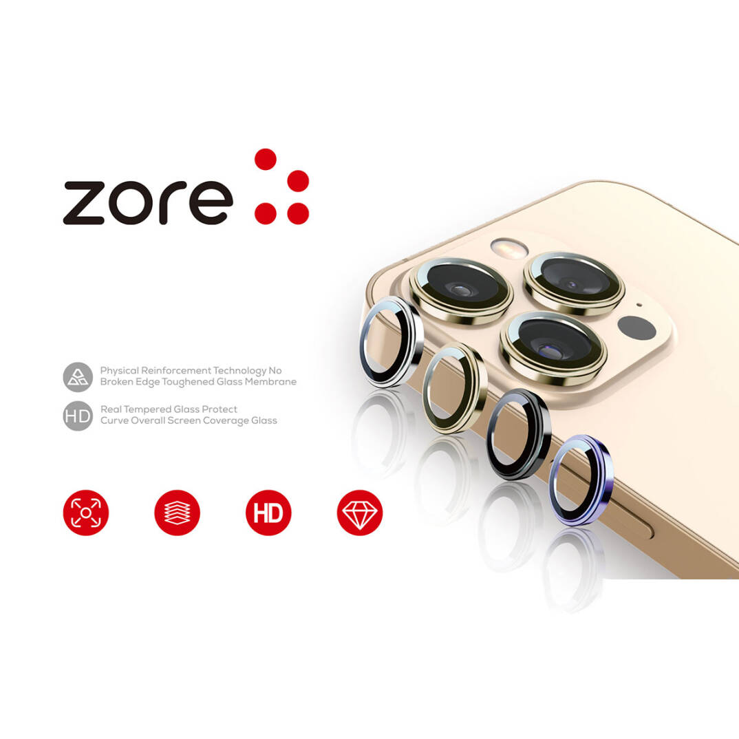Apple iPhone 13 Pro Zore CL-12 Premium Safir Parmak İzi Bırakmayan Anti-Reflective Kamera Lens Koruyucu - 14