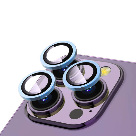 Apple iPhone 13 Pro Zore CL-12 Premium Safir Parmak İzi Bırakmayan Anti-Reflective Kamera Lens Koruyucu Sierra Mavi