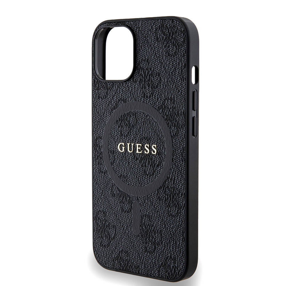 Apple iPhone 14 Kılıf Guess Orjinal Lisanslı M-safe Şarj Özellikli PU Halkalı 4G Desenli Yazı Logolu Kapak - 7