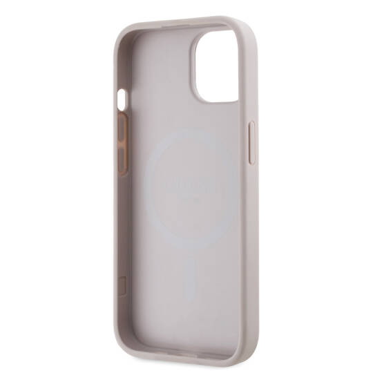 Apple iPhone 14 Kılıf Guess Orjinal Lisanslı M-safe Şarj Özellikli PU Üçgen Logo 4G Desenli Kapak - 10