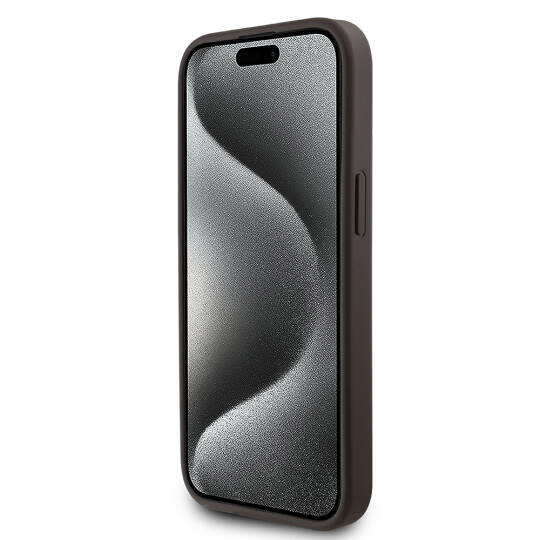 Apple iPhone 14 Kılıf Guess Orjinal Lisanslı M-safe Şarj Özellikli PU Üçgen Logo 4G Desenli Kapak - 15