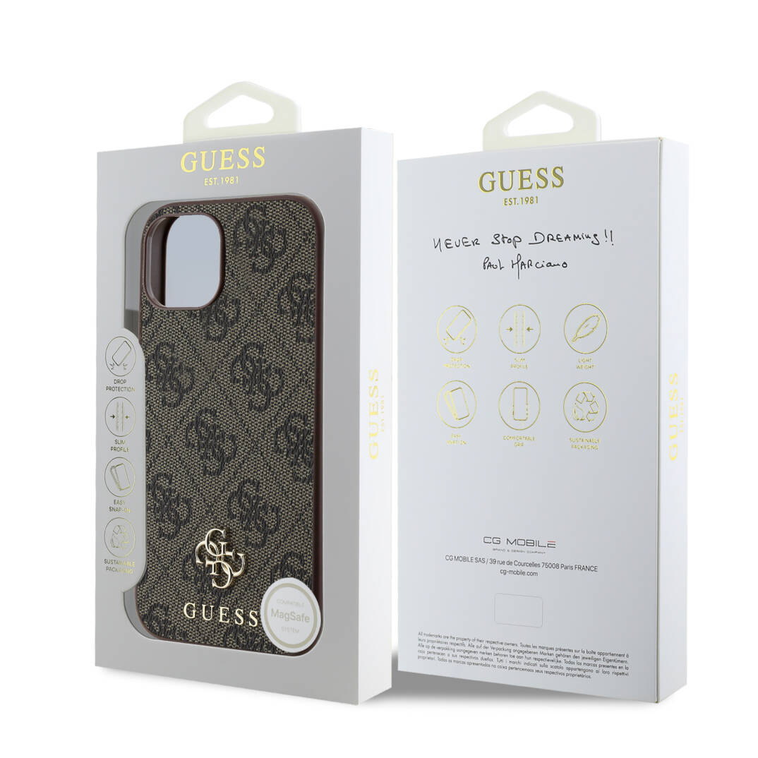 Apple iPhone 14 Kılıf Guess Orjinal Lisanslı M-safe Şarj Özellikli Small 4G Classic Kapak - 15