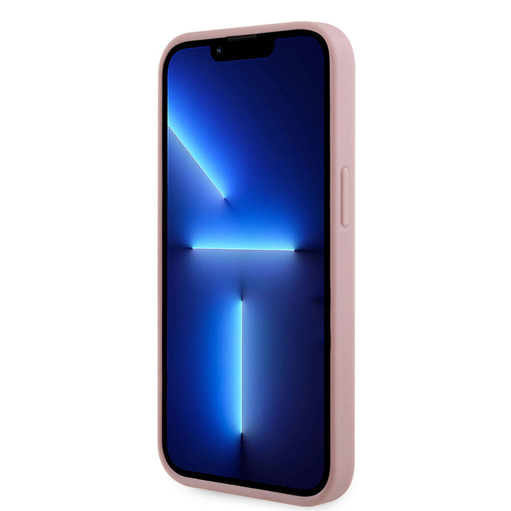 Apple iPhone 14 Kılıf Guess Orjinal Lisanslı Taşlı Arka Yüzey Üçgen Logolu Kapak - 16
