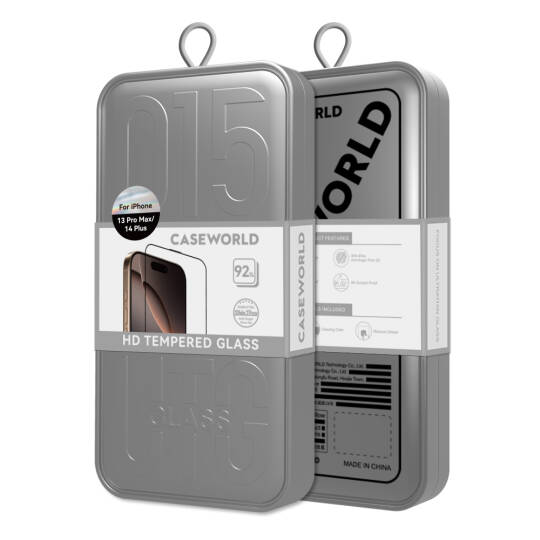 Apple iPhone 14 Pro CaseWorld 0.25mm HD 3D Temperli Cam Ekran Koruyucu + Uygulama Aparatlı - 7