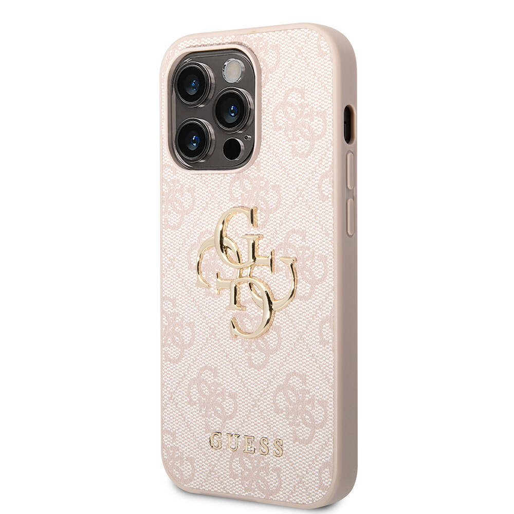 Apple iPhone 14 Pro Kılıf Guess PU Deri Büyük Metal Logo Dizaynlı Kapak - 5