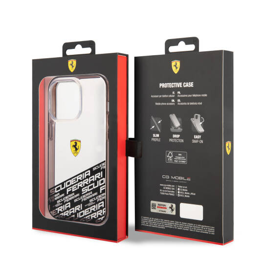 Apple iPhone 14 Pro Max Kılıf Ferrari Transparan Alt Kısım Baskılı Dizayn Kapak - 5