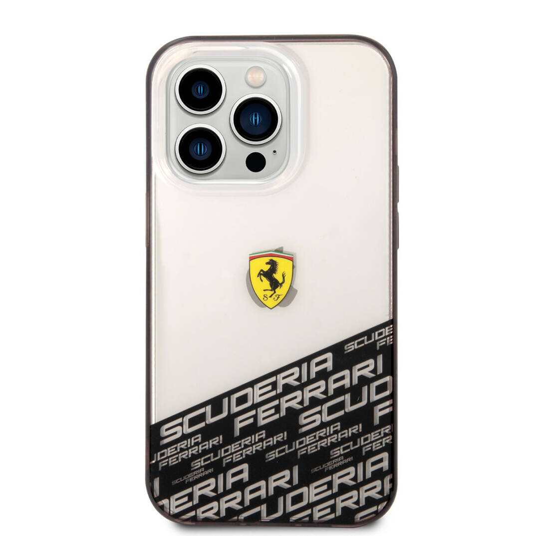 Apple iPhone 14 Pro Max Kılıf Ferrari Transparan Alt Kısım Baskılı Dizayn Kapak - 7