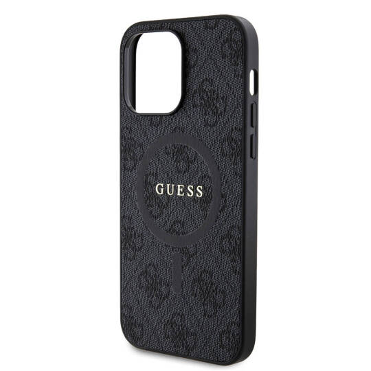 Apple iPhone 14 Pro Max Kılıf Guess Orjinal Lisanslı M-safe Şarj Özellikli PU Halkalı 4G Desenli Yazı Logolu Kapak - 12