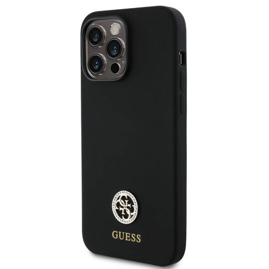 Apple iPhone 14 Pro Max Kılıf Guess Orjinal Lisanslı Yazı ve Taşlı 4G Logolu Silikon Kapak - 3