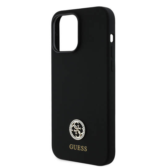 Apple iPhone 14 Pro Max Kılıf Guess Orjinal Lisanslı Yazı ve Taşlı 4G Logolu Silikon Kapak - 7