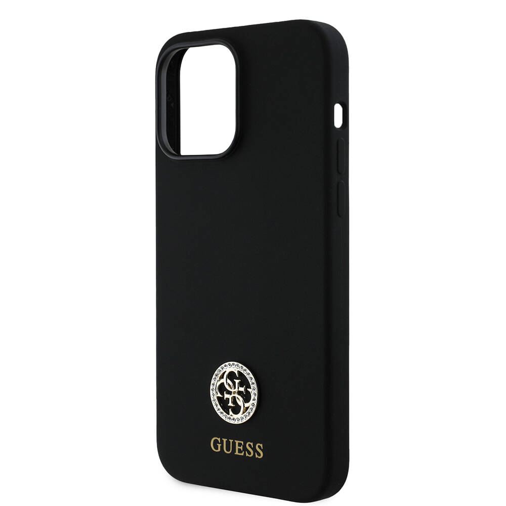 Apple iPhone 14 Pro Max Kılıf Guess Orjinal Lisanslı Yazı ve Taşlı 4G Logolu Silikon Kapak - 7