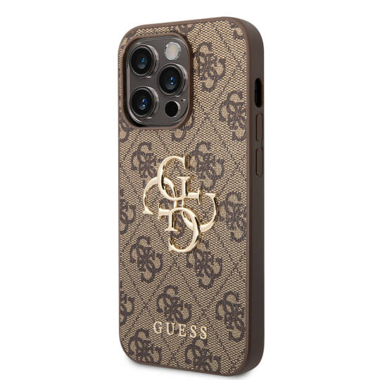 Apple iPhone 14 Pro Max Kılıf GUESS PU Deri Büyük Metal Logo Dizaynlı Kapak - 6