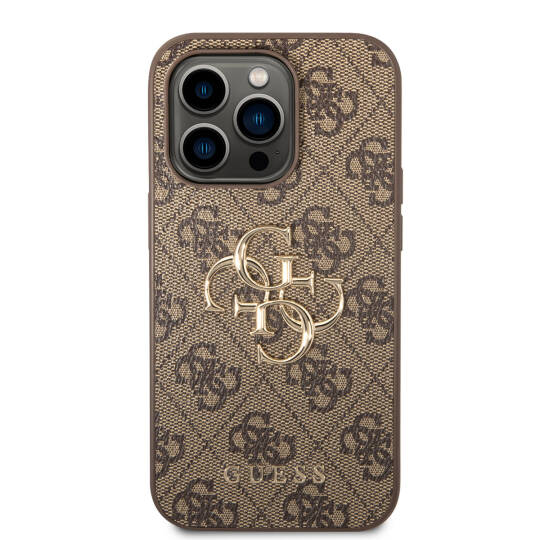 Apple iPhone 14 Pro Max Kılıf GUESS PU Deri Büyük Metal Logo Dizaynlı Kapak - 11