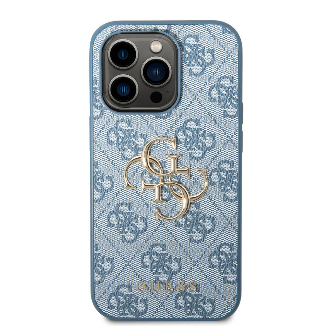 Apple iPhone 14 Pro Max Kılıf GUESS PU Deri Büyük Metal Logo Dizaynlı Kapak - 12
