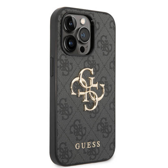 Apple iPhone 14 Pro Max Kılıf GUESS PU Deri Büyük Metal Logo Dizaynlı Kapak - 21
