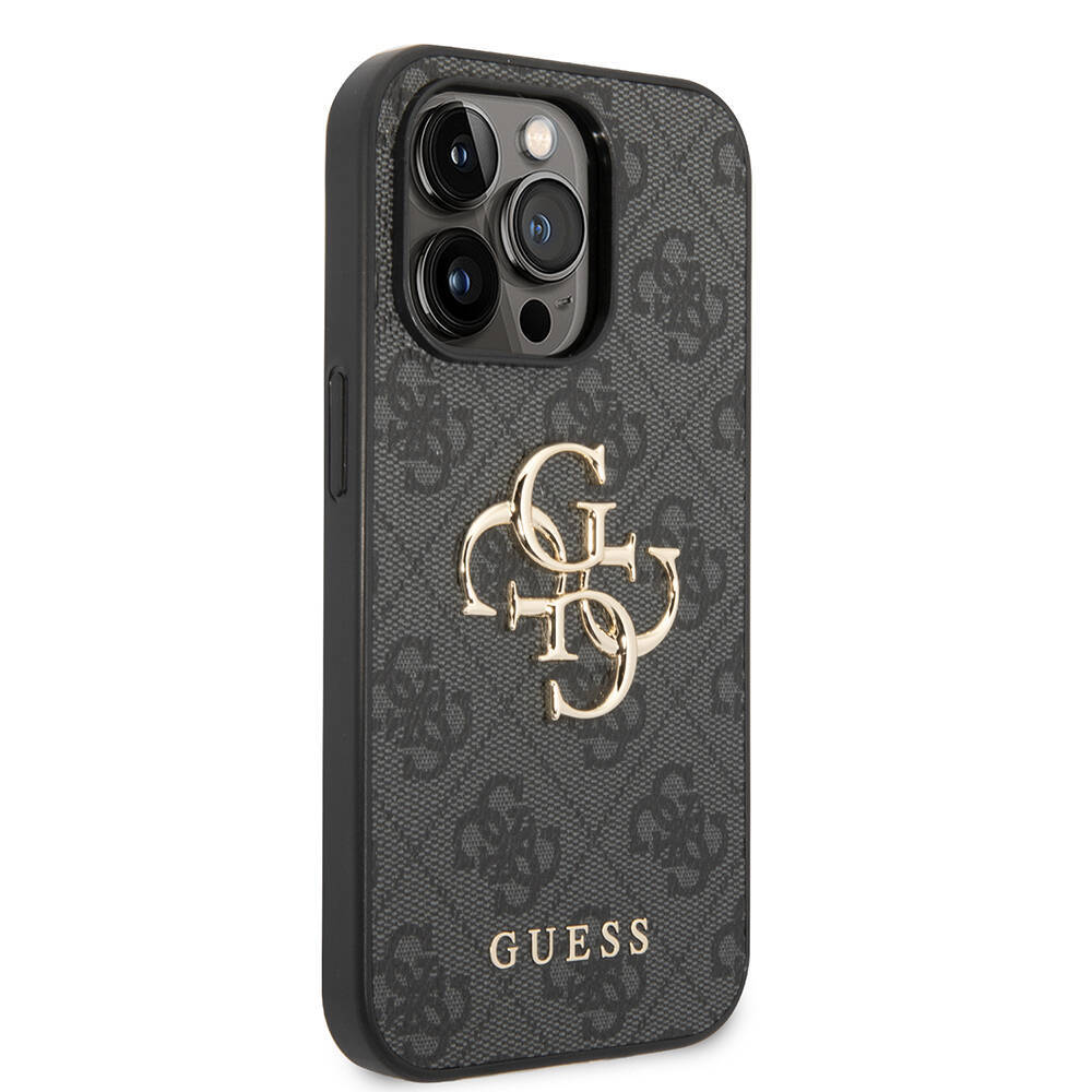 Apple iPhone 14 Pro Max Kılıf GUESS PU Deri Büyük Metal Logo Dizaynlı Kapak - 21