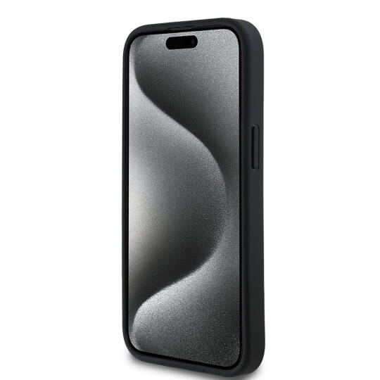 Apple iPhone 15 Kılıf Guess Orjinal Lisanslı Gül Baskılı Büyük Metal Logo Dizaynlı Kapak - 7