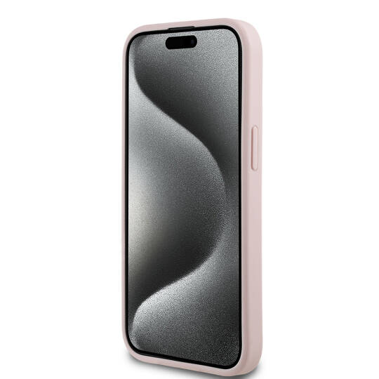 Apple iPhone 15 Kılıf Guess Orjinal Lisanslı Gül Baskılı Büyük Metal Logo Dizaynlı Kapak - 14