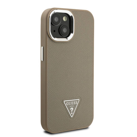 Apple iPhone 15 Kılıf Guess Orjinal Lisanslı M-safe Şarj Özellikli Grained Triangle Kapak - 5