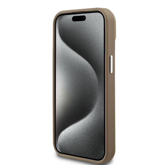 Apple iPhone 15 Kılıf Guess Orjinal Lisanslı M-safe Şarj Özellikli Grained Triangle Kapak - 6