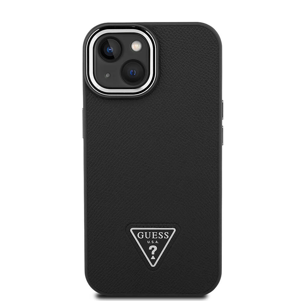 Apple iPhone 15 Kılıf Guess Orjinal Lisanslı M-safe Şarj Özellikli Grained Triangle Kapak - 2