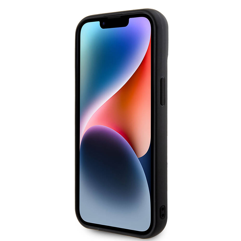 Apple iPhone 15 Kılıf Guess Orjinal Lisanslı PU Deri Metal Yazı Logolu Kapitone Kapak - 6