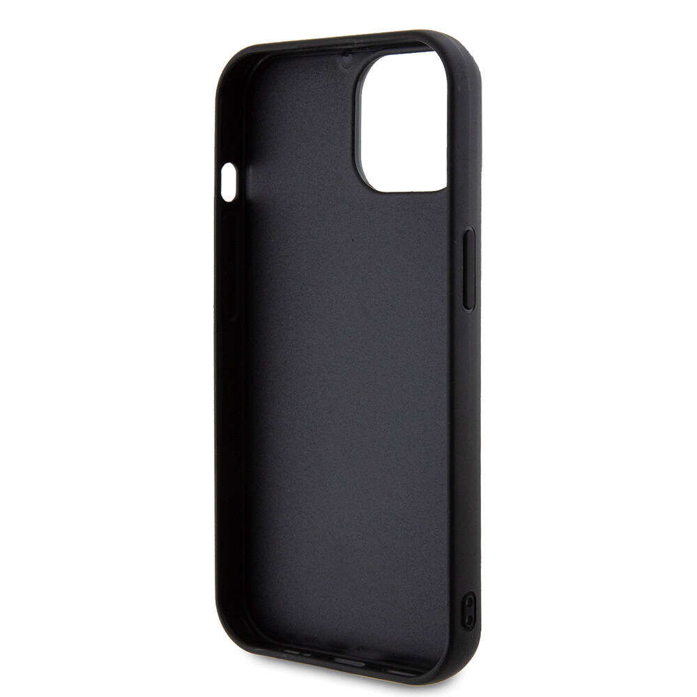 Apple iPhone 15 Kılıf Guess Orjinal Lisanslı PU Deri Metal Yazı Logolu Kapitone Kapak - 8