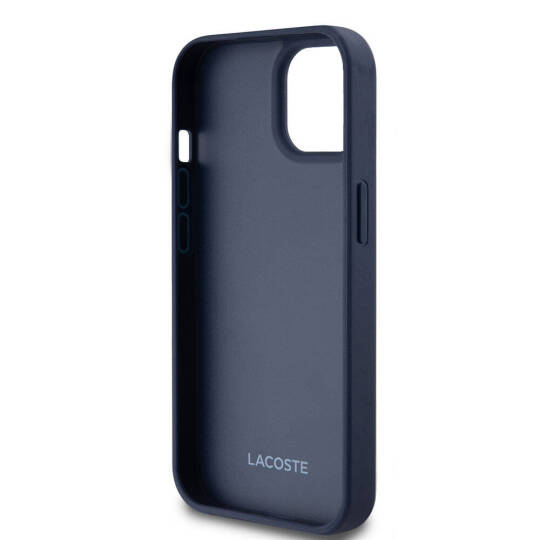 Apple iPhone 15 Kılıf Lacoste Orjinal Lisanslı M-safe Şarj Özellikli PU Deri Görünümlü Kartlıklı Karışık Monogram Desenli Kapak - 8