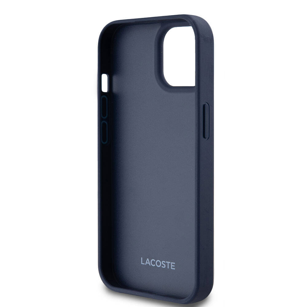 Apple iPhone 15 Kılıf Lacoste Orjinal Lisanslı M-safe Şarj Özellikli PU Deri Görünümlü Kartlıklı Karışık Monogram Desenli Kapak - 8