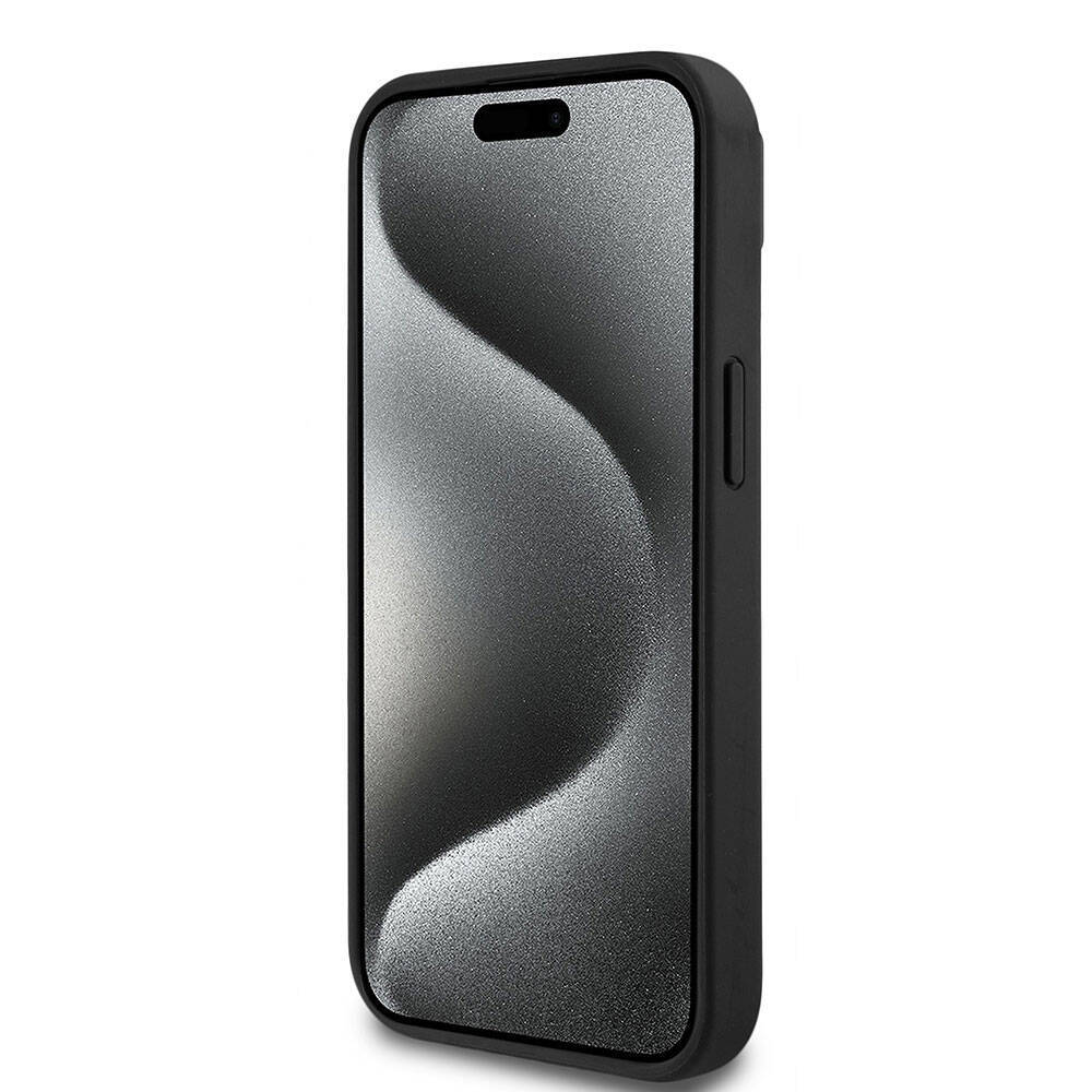 Apple iPhone 15 Kılıf Lacoste Orjinal Lisanslı M-safe Şarj Özellikli PU Deri Görünümlü Kartlıklı Karışık Monogram Desenli Kapak - 14
