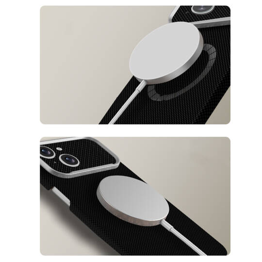 Apple iPhone 15 Kılıf M-Safe Şarj Özellikli Zore Paris Zerre Sert PC Kapak - 13