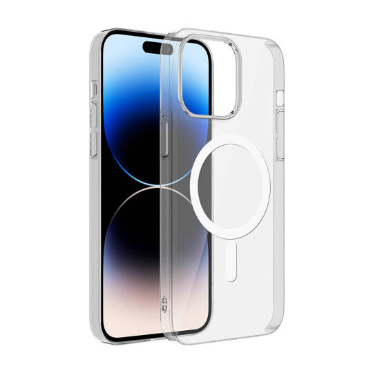 Apple iPhone 15 Kılıf Zore M-safe Şarj Özellikli Şeffaf Tek Kamera Çerçeveli Porto Kapak - 6
