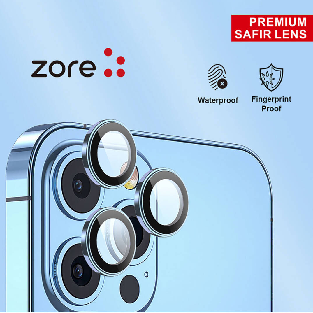 Apple iPhone 15 Plus Zore CL-12 Premium Safir Parmak İzi Bırakmayan Anti-Reflective Kamera Lens Koruyucu - 11