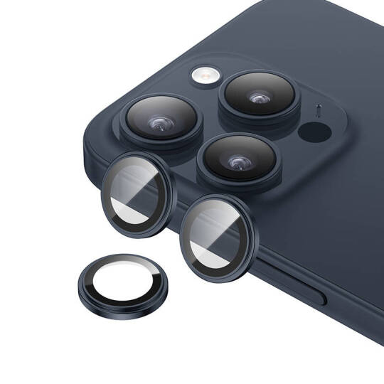 Apple iPhone 15 Pro Benks King Kong Corning Kamera Lens Koruyucu Mavi