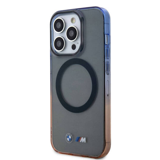 Apple iPhone 15 Pro Kılıf BMW M-safe Şarj Özellikli Transparan Renkli Çerçeveli Orjinal Lisanslı Kapak - 3