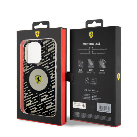 Apple iPhone 15 Pro Kılıf Ferrari Orjinal Lisanslı M-safe Şarj Özellikli Multi SF Kapak - 8