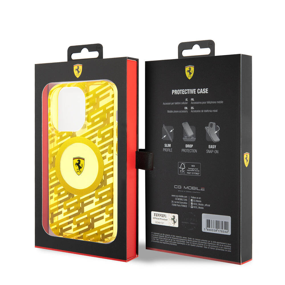 Apple iPhone 15 Pro Kılıf Ferrari Orjinal Lisanslı M-safe Şarj Özellikli Multi SF Kapak - 15
