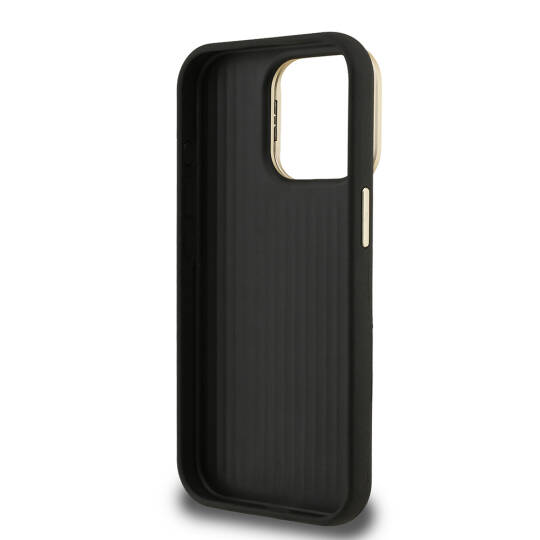 Apple iPhone 15 Pro Kılıf Guess Orjinal Lisanslı Grained Yazı Logolu Kamera Standlı Kapak - 7