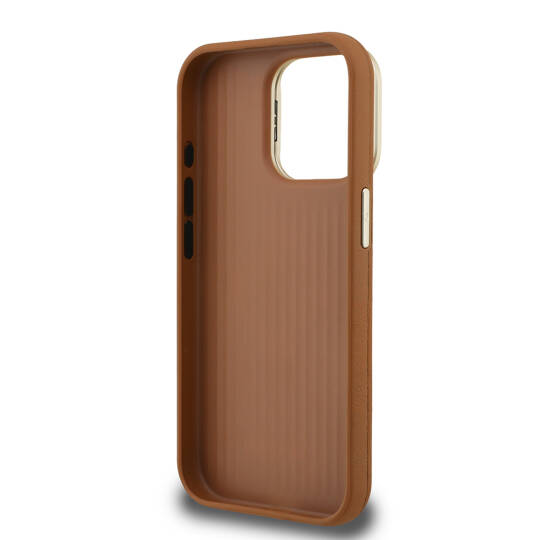 Apple iPhone 15 Pro Kılıf Guess Orjinal Lisanslı Grained Yazı Logolu Kamera Standlı Kapak - 13
