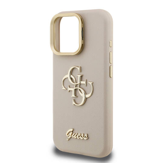 Apple iPhone 15 Pro Kılıf Guess Orjinal Lisanslı Grained Yazı Logolu Kamera Standlı Kapak - 19
