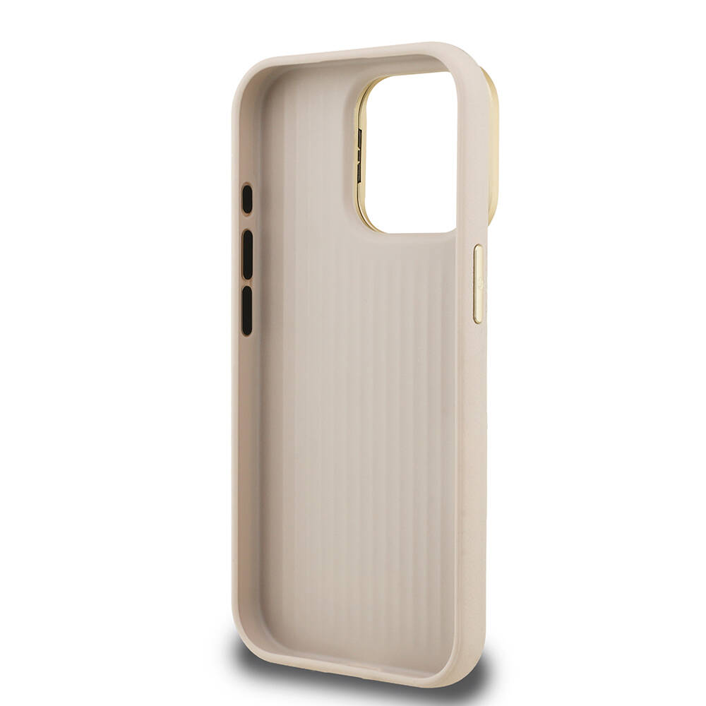 Apple iPhone 15 Pro Kılıf Guess Orjinal Lisanslı Grained Yazı Logolu Kamera Standlı Kapak - 20