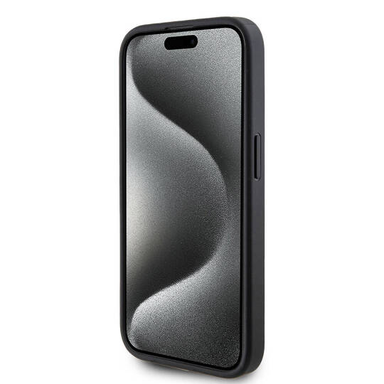 Apple iPhone 15 Pro Kılıf Guess Orjinal Lisanslı M-safe Şarj Özellikli PU Halkalı 4G Desenli Yazı Logolu Kapak - 8