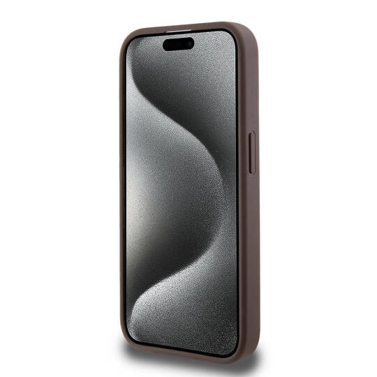 Apple iPhone 15 Pro Kılıf Guess Orjinal Lisanslı M-safe Şarj Özellikli PU Halkalı 4G Desenli Yazı Logolu Kapak - 14