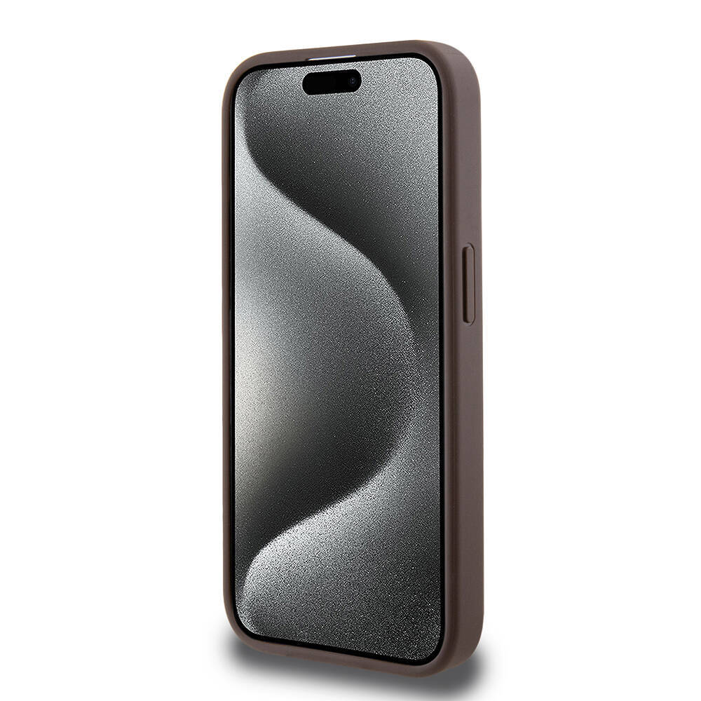 Apple iPhone 15 Pro Kılıf Guess Orjinal Lisanslı M-safe Şarj Özellikli PU Halkalı 4G Desenli Yazı Logolu Kapak - 14